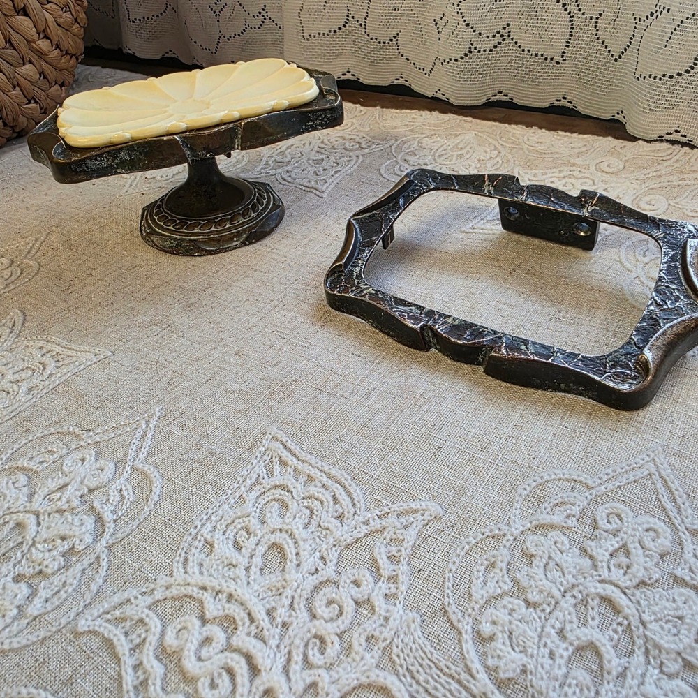 Vintage Amerock Carriage Metal Soap Dish Holders Antique Brass‎ Brutalist MCM
